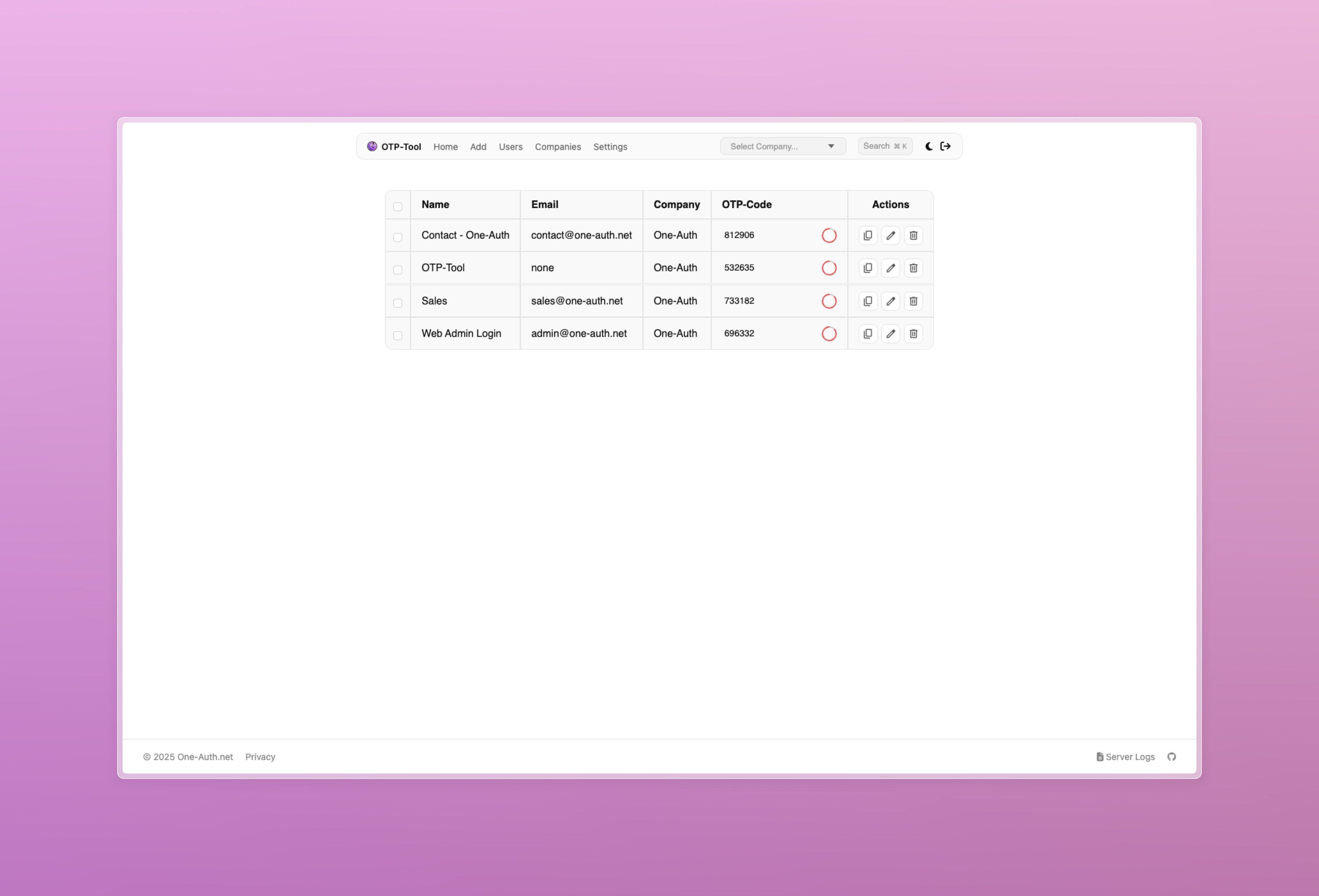 OTP-Tool Search Results